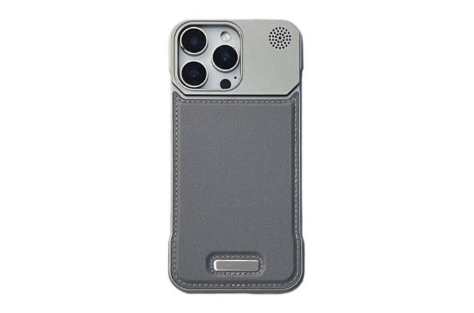 Чехол для iPhone 16 Pro Max MOSBROS Leather phone case (Серебряный)