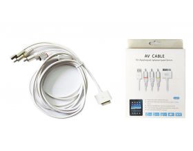 Кабель USB - Lightning 30-Pin (iPhone 4) + AV (iPhone 2/3/3GS/4/4S/iPad/2/3) (белый)1.8м