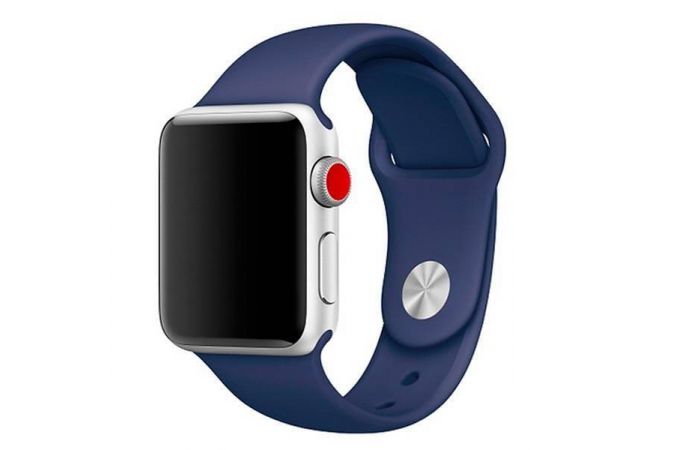 Ремешок силиконовый для Apple Watch 42-44 мм цвет темно-синий  (размер ML)
