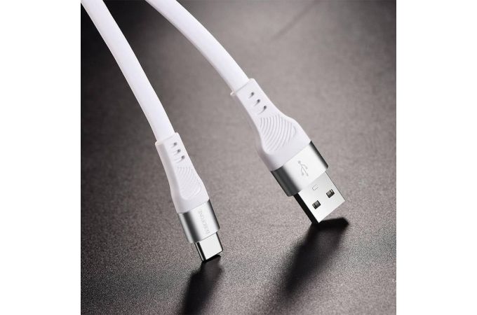 Кабель USB - USB Type-C BOROFONE BU18, 3A (белый) 1,2м (силиконовый)