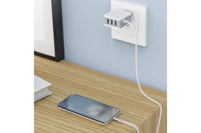 Сетевое зарядное устройство 3USB + кабель Type-C BOROFONE BA42A Joyful (белый)