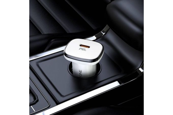 Автомобильное зарядное устройство АЗУ USB + кабель Lightning BOROFONE BZ12B Lasting power PD3.0 (белый)