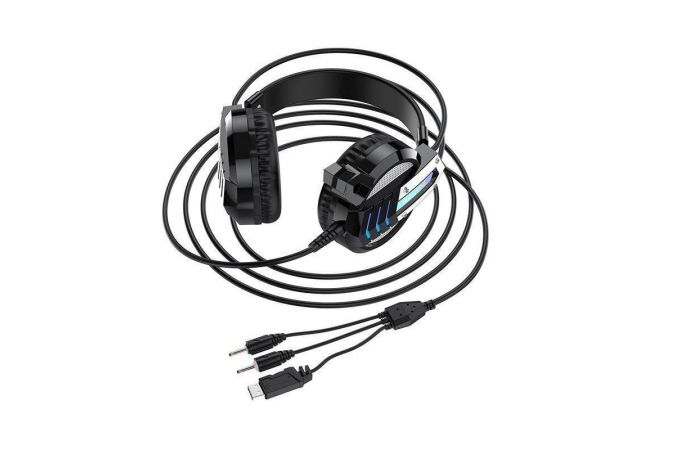 Наушники мониторные проводные с микрофоном BOROFONE BO100 Fun gaming headphones (черный)