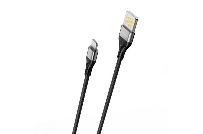 Кабель USB - Lightning BOROFONE BU11, 2,4A (черный) 1,2м (в оплетке)