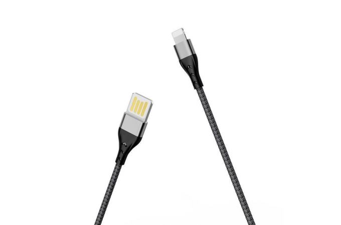 Кабель USB - Lightning BOROFONE BU11, 2,4A (черный) 1,2м (в оплетке)