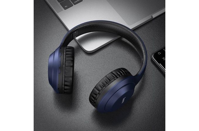 Наушники мониторные беспроводные HOCO W30 Fun move BT wireless headphones Bluetooth (синий)
