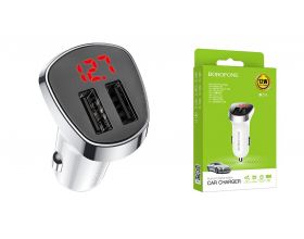 Автомобильное зарядное устройство АЗУ 2USB BOROFONE BZ15 Auspicious 2400 mAh (белый)