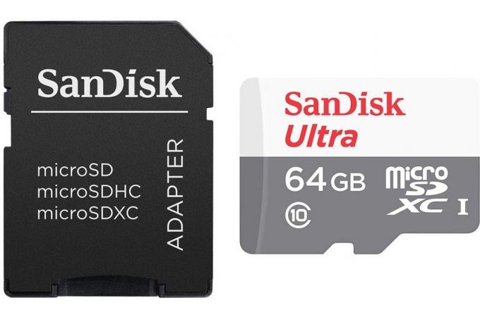 Карта памяти MicroSDXC 64 Gb SanDisk Ultra 100Mb/s SDSQUNR-064G-GN3MA