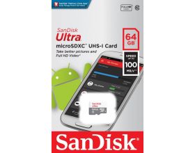 Карта памяти MicroSDXC 64 Gb SanDisk Ultra 100Mb/s б/ад SDSQUNR-064G-GN3MN