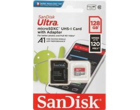 Карта памяти MicroSDXC_128 Gb SanDisk Ultra 120Mb/s  SDSQUA4-128G-GN6MA / UHS-I / U1 / A1