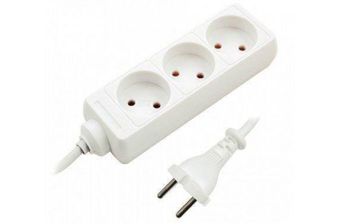 Сетевой удлинитель СТАРТ S 3x3, 3 розетки, 3 метра  10A, 2.2 кВт, без заземления, без выключателя