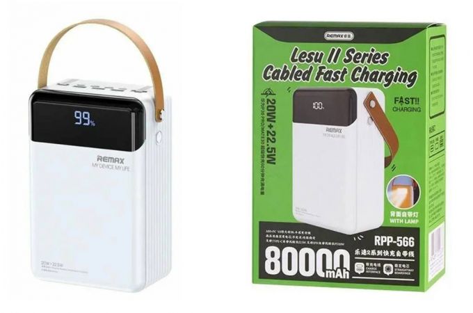 Универсальный дополнительный аккумулятор REMAX RPP-566 80 000 mAh (белый)