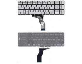 Клавиатура для ноутбука HP 15-BW серебристая с подсветкой