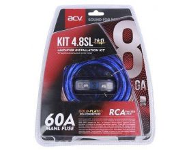 Комплект проводов ACV KIT 4.8SL Silver=ECO 4 канала усилителя  8 AWG/mini ANL 60A