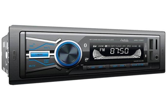Автомагнитола AURA MP3/WMA AMH-102BT голубая, Bluetooth,2xUSB/micro SD, FLAC
