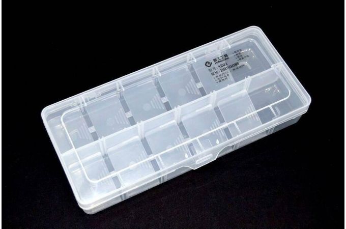 Пластиковый бокс для хранения мелких деталей 1202 (258x116x43 мм)