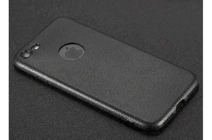 Чехол силиконовый для Apple iPhone 7/8/SE 2020 под кожу (черный)