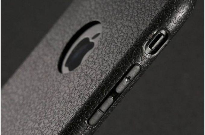 Чехол силиконовый для Apple iPhone 7 Plus под кожу (черный)