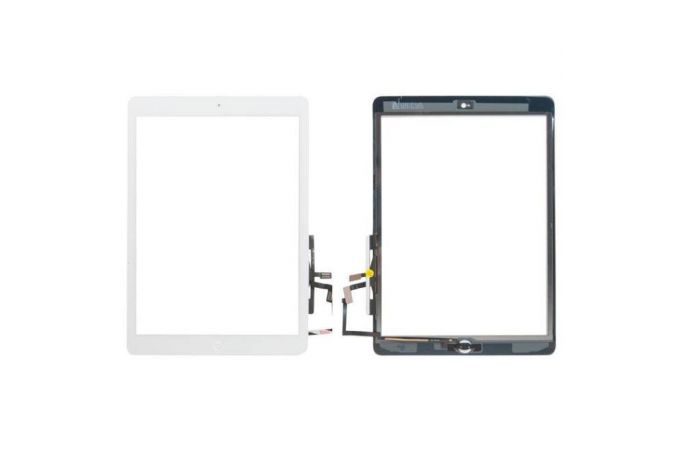 Тачскрин для iPad Air (A1474/ A1475/ A1476)/ iPad (2017) 9.7 (A1822/ A1823) с кнопкой Home + скотч (белый)