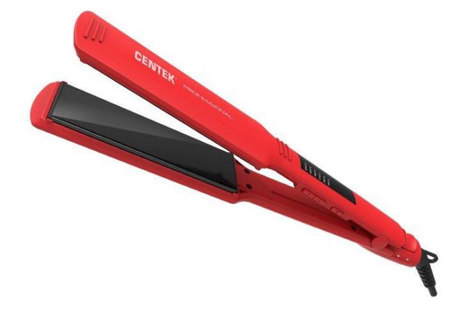 Выпрямитель для волос CENTEK CT-2031 красный 60 Вт, АВТОВЫКЛ.,  120х44 мм, LED, ультратонкий