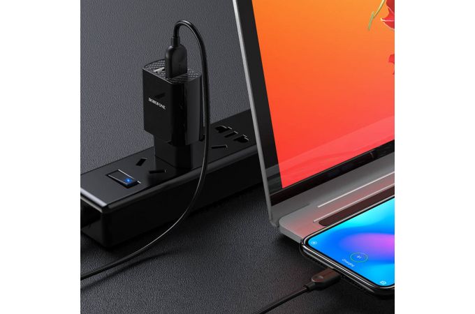 Сетевое зарядное устройство 2USB + кабель Type-C BOROFONE BA53A Powerway 2100 mAh (черный)