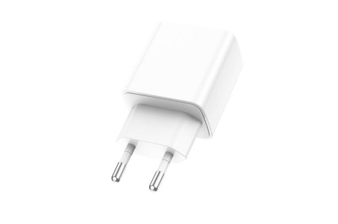 Сетевое зарядное устройство USB + USB-C BOROFONE BA67A Resource PD+ QC 3.0 (белый)