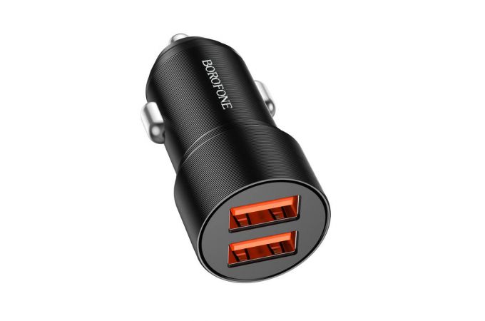 Автомобильное зарядное устройство АЗУ 2USB BOROFONE BZ19B 36W  QC3.0 Wisdom 2400 mAh (черный)