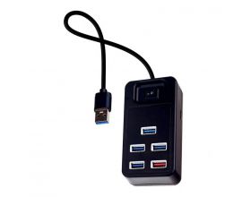 Разветвитель USB-HUB Perfeo PF-H051 1 Port 3.0+4 Port 2.0, чёрный