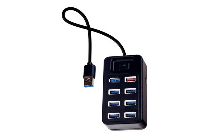 Разветвитель USB-HUB Perfeo PF-H0501 Port 3.0+7 Port 2.0, чёрный