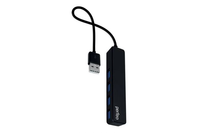 Разветвитель USB-HUB Perfeo PF-H038 4 Port, чёрный