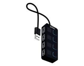 Разветвитель USB-HUB Perfeo PF-H044 4 Port, чёрный