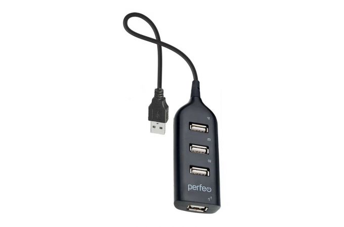 Разветвитель USB-HUB Perfeo PF-H049 Black 4 Port, чёрный