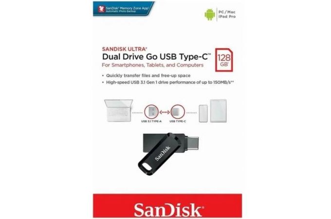 USB флеш накопитель_128 Gb SanDisk Ultra Dual Drive Go USB 3.1 - USB Type-C / SDDDC3-128G-G46