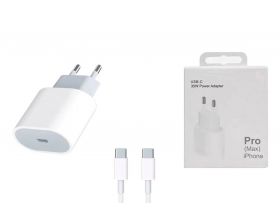 Сетевое зарядное устройство USB-C + кабель Type-C - Type-C APPL 35W 17 PRO MAX (copy orig) (Белый)
