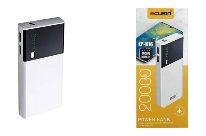 Универсальный дополнительный аккумулятор Power Bank Ecusin EP-K16, 20000mAh