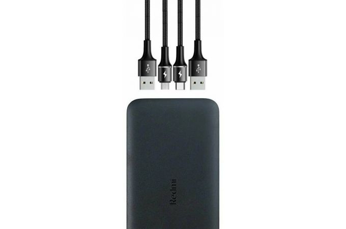 Универсальный дополнительный аккумулятор Power Bank Xiaomi REDMI 10000mAh Black (VXN4305GL) ассортимент в цвететах