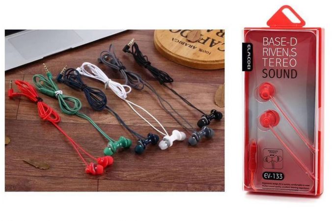 Наушники вакуумные проводные ELMCOEI EV-133 (цвет в ассортименте)