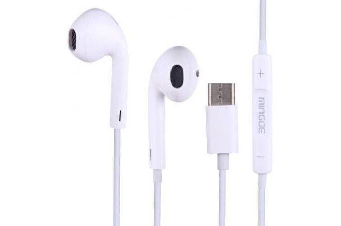 Наушники вакуумные проводные Mingge M25 штекер Type-C (белый)