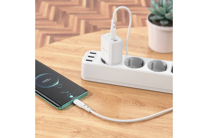 Сетевое зарядное устройство 2USB-C BOROFONE BN9 PD35W (белый)