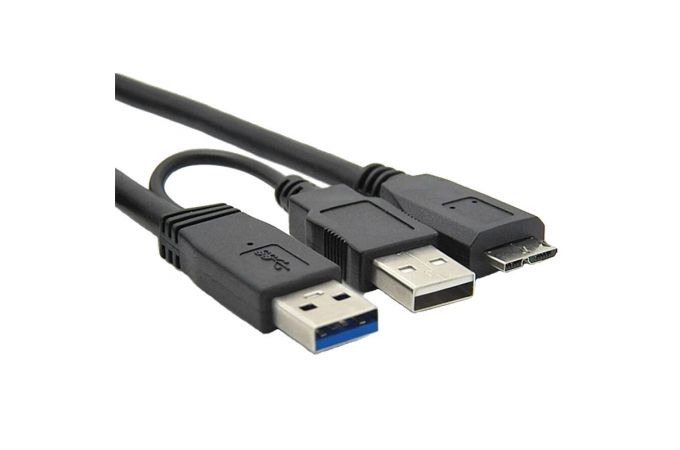 Кабель USB3.0 Type-A (папа) - Type-B Micro (папа) + доп. питание 0,5 м