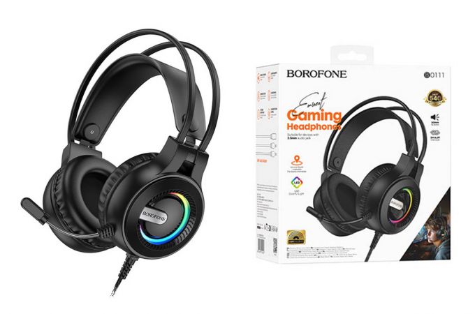 Наушники мониторные проводные BOROFONE BO111 Eminent (черный)