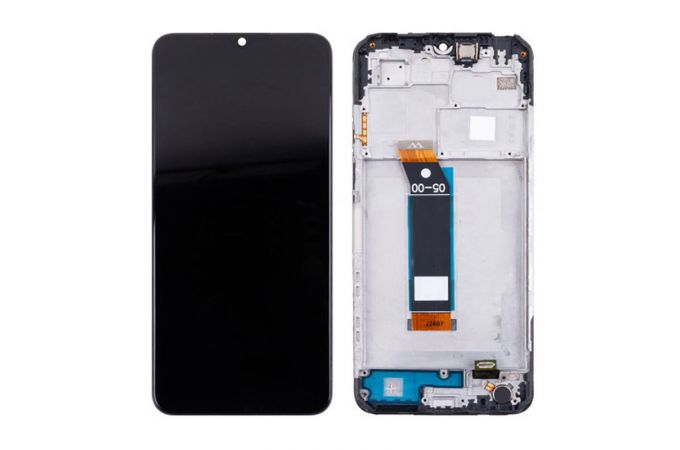 Дисплей для Xiaomi Poco M5 (22071219CG) в сборе с тачскрином + рамка (черный) орг