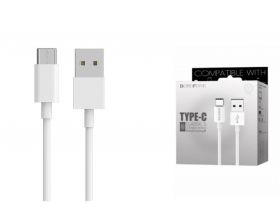 Кабель USB - USB Type-C BOROFONE BX3, 3A (белый) 1м (в колбе)