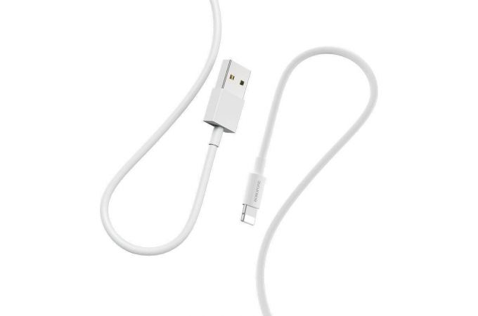 Кабель USB - Lightning BOROFONE BX3, 2,4A (белый) 1м (в колбе)