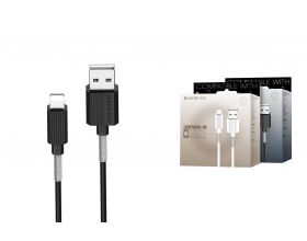 Кабель USB - Lightning BOROFONE BX11, 2,4A (черный) 1м (пружинки)