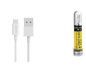 Кабель USB - MicroUSB BOROFONE BX3 2,4A (белый) 1м (в колбе)