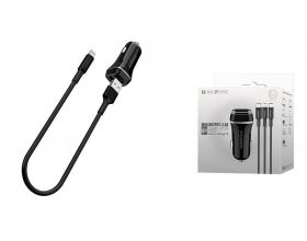 Автомобильное зарядное устройство АЗУ 2USB + кабель Lightning BOROFONE BZ2 Jouroad 2400 mAh (черный)