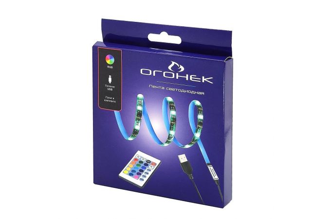 Лента светодиодная Огонек OG-LDL09 RGB 1м (USB)