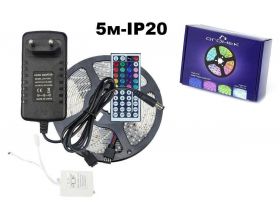Набор LED лента мультицвет Огонек OG-LDL14 SMD (5м,IP20,блок,пульт)