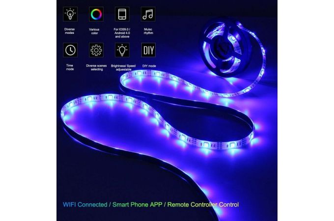 Лента светодиодная Огонек OG-LDL18 RGB 1м (WI-FI,USB)